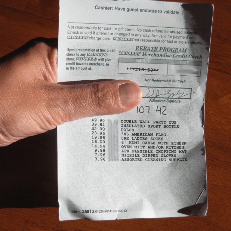 Look Up Menards Receipt Printable Rebate Form