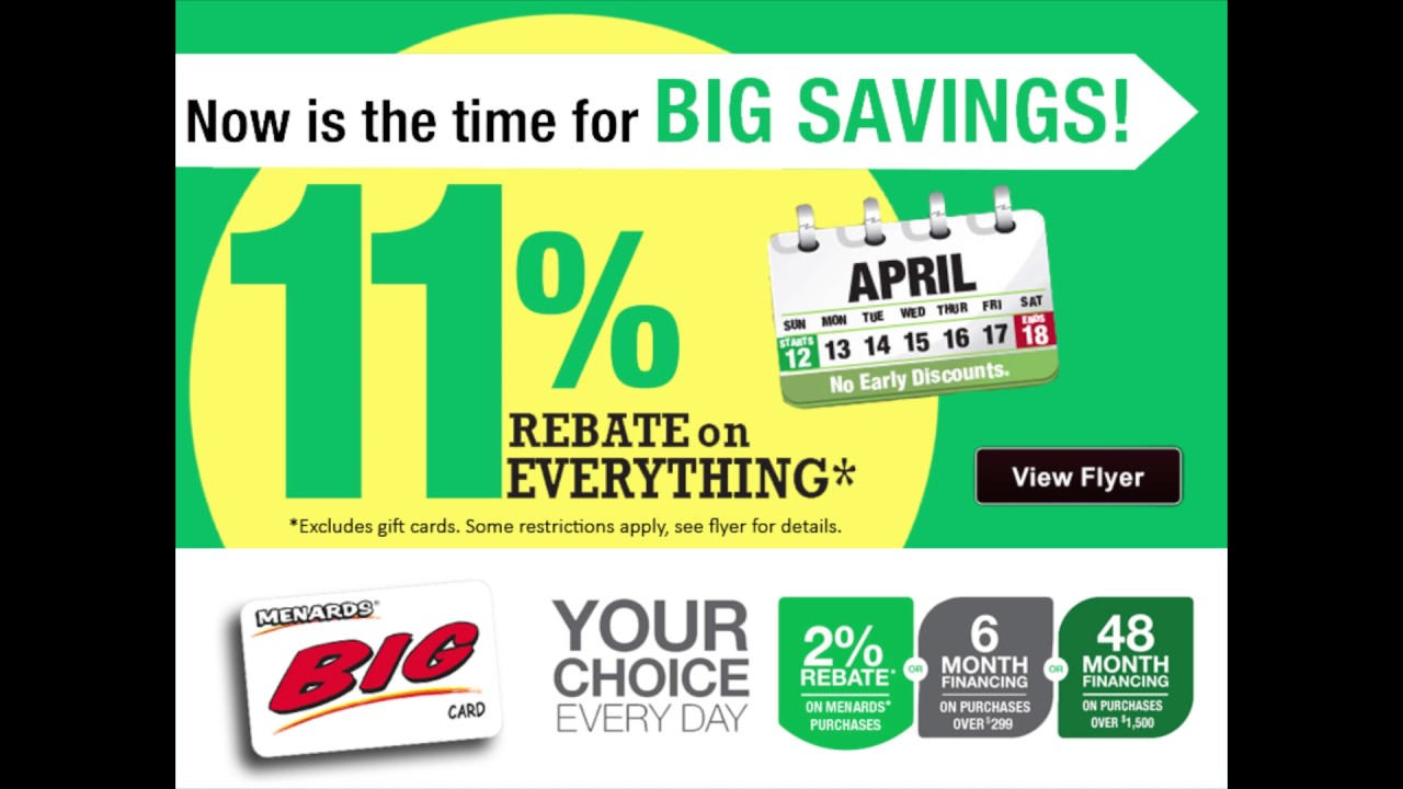 Menards 10 Rebate Sale NAR Media Kit