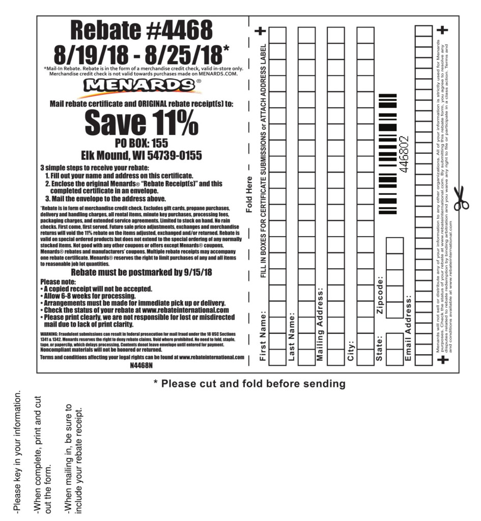 Menards Rebate 7349 Form MenardsRebateForms