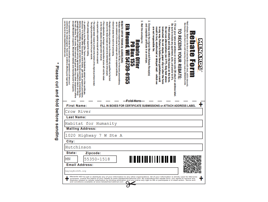 Menards Rebate Form 2022 Printable Activities Printable Rebate Form