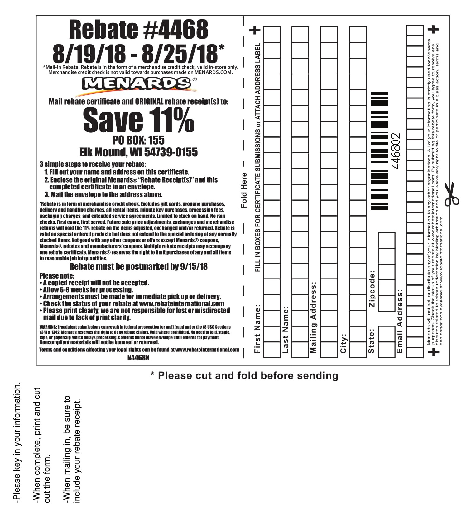 Menards Rebate Form Download RebateForMenards