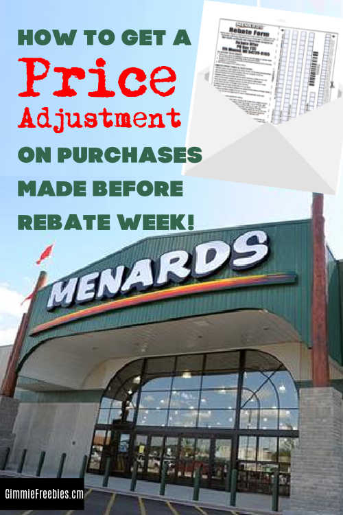 Menards Rebates Secret 11 Price Adjustment Before Rebate Week 