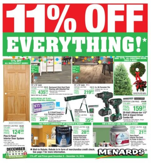 Menards Secret 11 Price Adjustment Rebate Live Like No One Else 