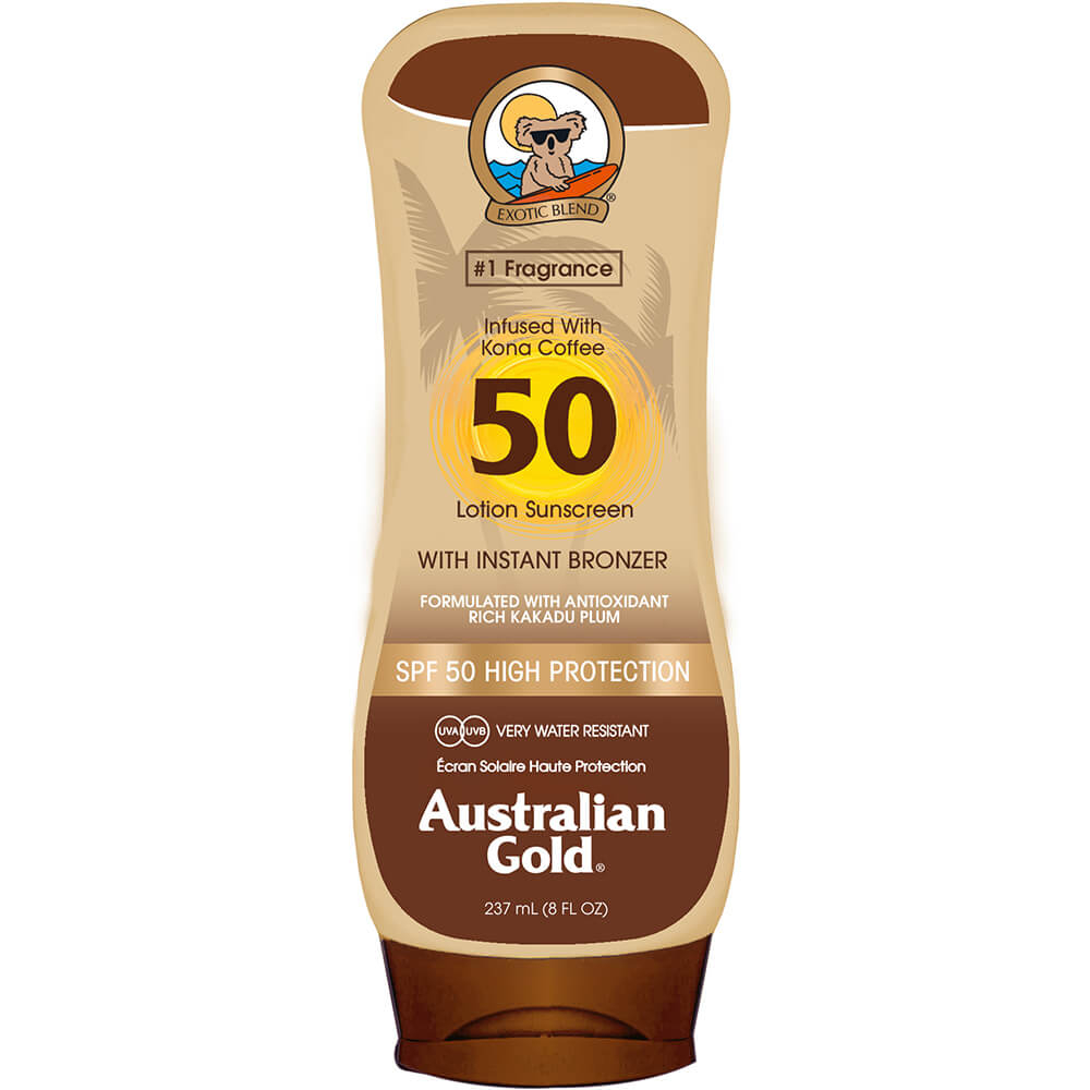 Australian Gold Lotion Sunscreen Instant Bronzer SPF 50 Sabbioni it