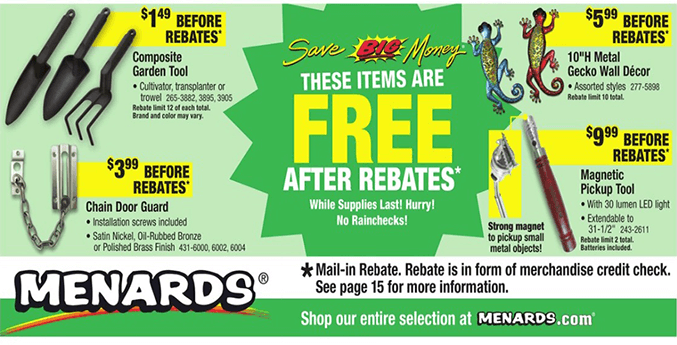 FREE Composite Garden Tools More At Menards After Rebate Hunt4Freebies