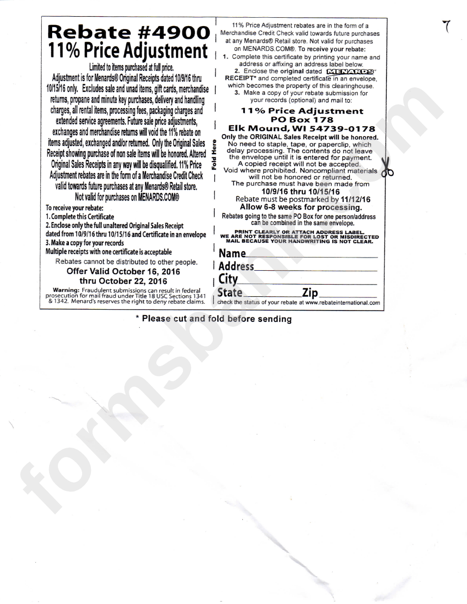 Menard Rebate Form Pdf RebateMenards RebateForMenards