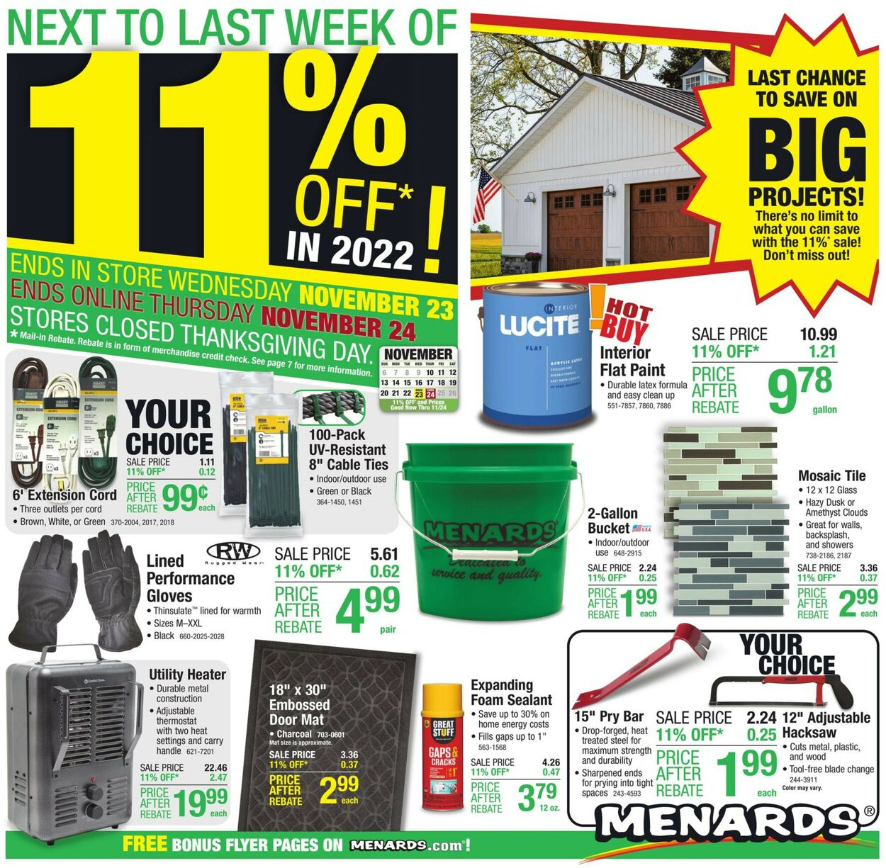 Menards Current Weekly Ad 11 09 11 24 2022 Frequent ads