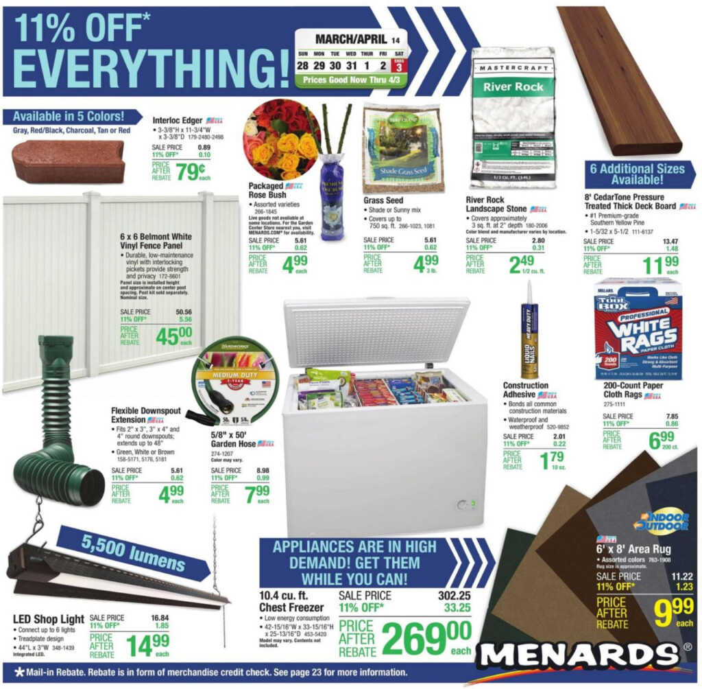 Menards Flyer 11 Rebate Sale 28 03 2021 03 04 2021 Kupino 