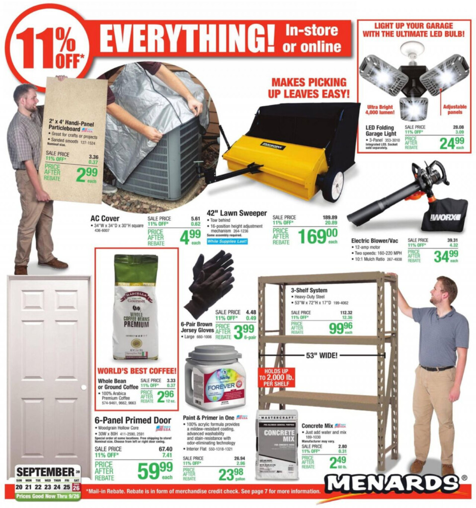 Menards Flyer 11 Rebate Sale Menards Sales Ads Garage Lighting