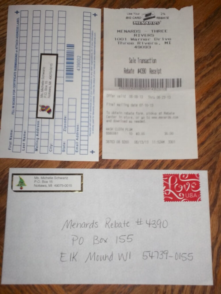 Menards Multiple Rebates In One Envelope MenardsRebate Form