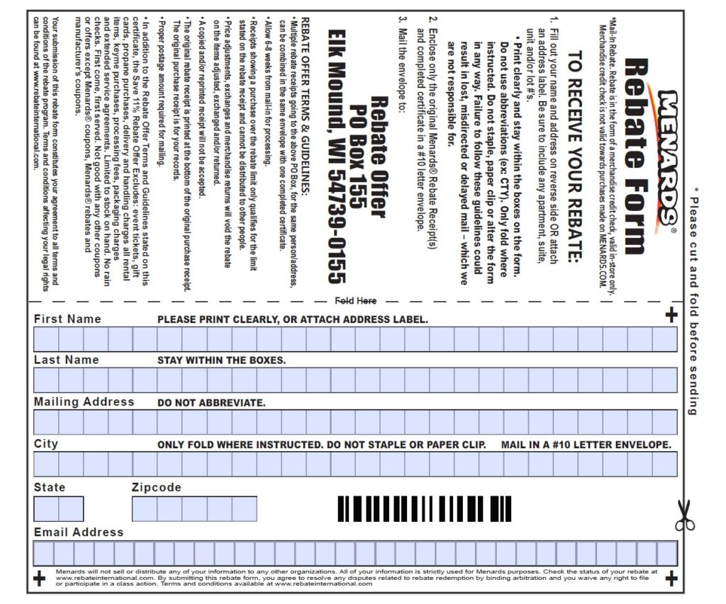 Menards Printable 5879 Rebate Form MenardsRebateForms