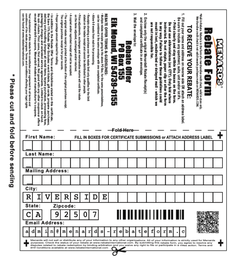 Menards Rebate Form How To Redeem Your Rebate MenardsRebate Form