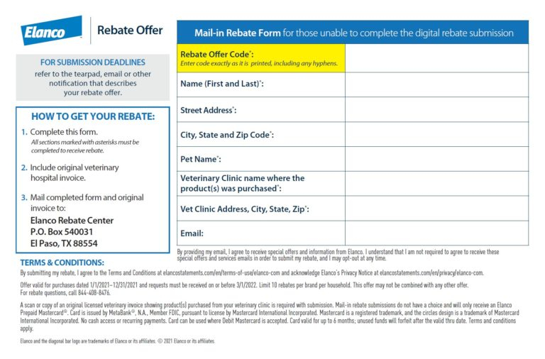 Trifexis Rebate Form 2022 Printable Rebate Form